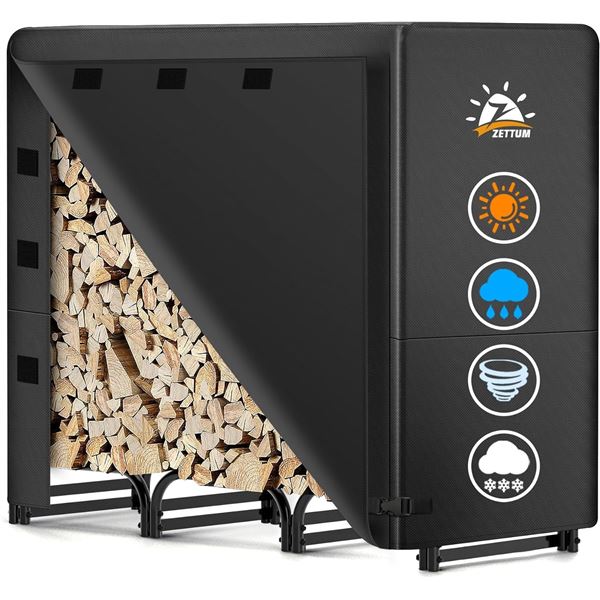BRAND NEW 4FT ZETTUM FIREWOOD LOG RACK WITH COVER