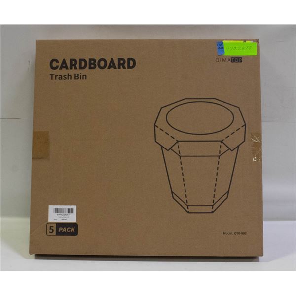 PACK OF 5 NEW CARDBOARD TRASH BINS