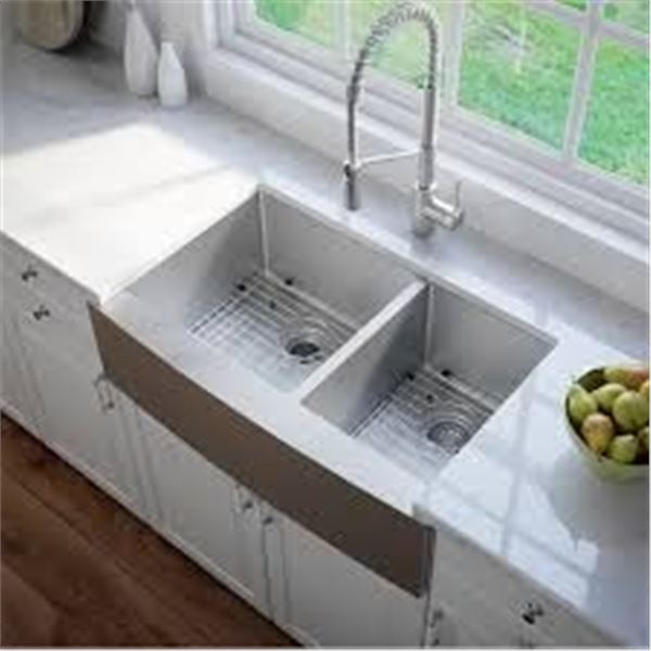 BRAND NEW KRAUS DOUBLE BOWL SINK 36" S/STEEL