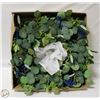 Image 1 : NEW ARTIFICIAL WREATH WITH BLUE BUDS AND OLIVES