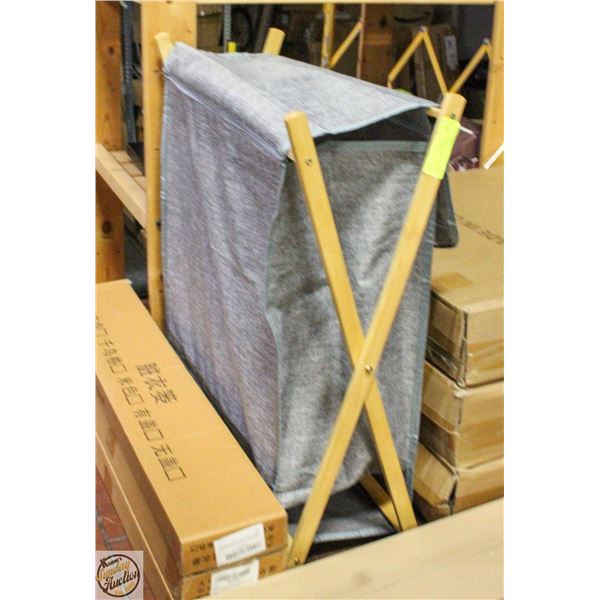 NEW FOLDING BAMBOO LAUNDRY HAMPER FOR NARROW SPACE