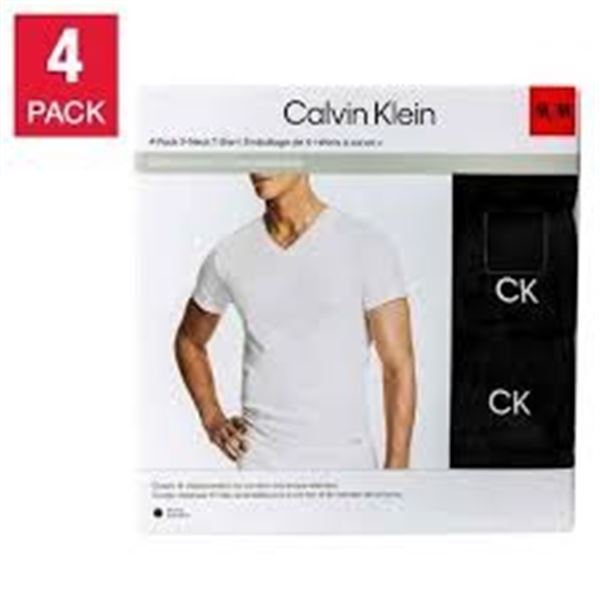 NEW CALVIN KLEIN 4PK V-NECK T-SHIRT MEDIUM