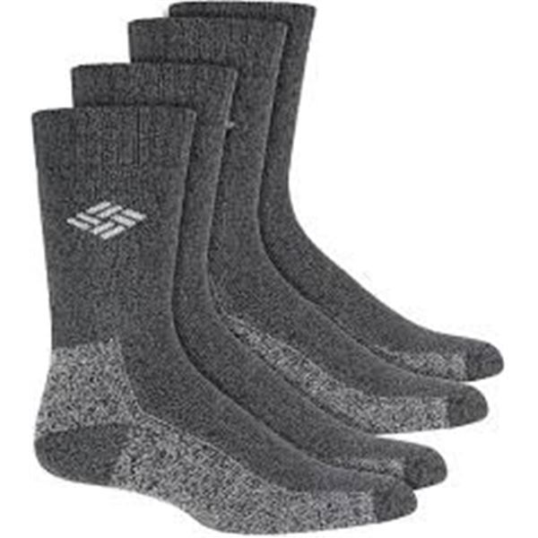 NEW COLUMBIA 4 PAIRS MENS SOCKS 6-12