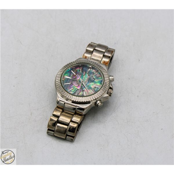 VINTAGE MOTHER OF PEARL STAINLESS STEEL WRIST