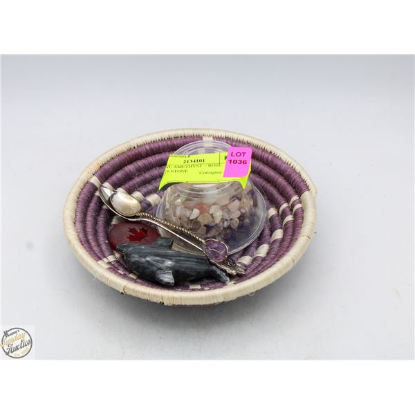 GENUINE AMETHYST + ROSE QUARTS STONE COLLECTION