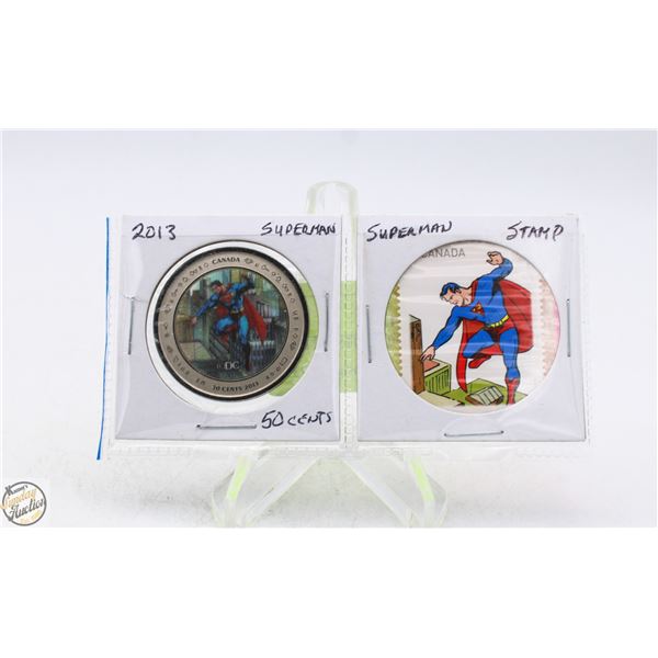 2013 SUPERMAN 50 CENTS WITH STAMP