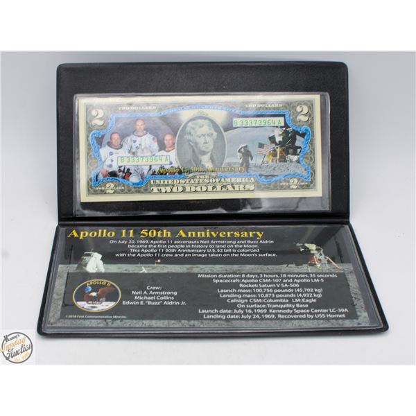 APOLLO 11 50TH ANNIVERSARY TWO DOLLAR BILL