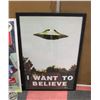 Image 1 : 26 X 38 "I WANT TO BELIEVE" FRAMED MOVIE POSTER