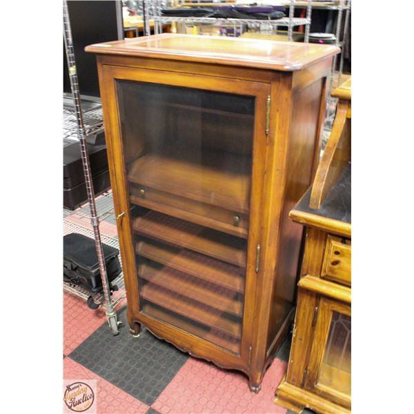 VINTAGE WOOD CABINET 52" X 18" X 29"