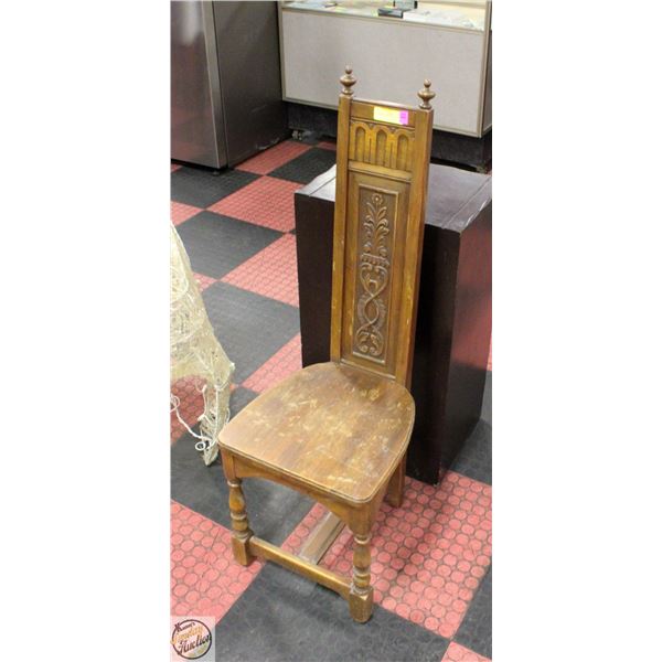 ANTIQUE NARROW BACK CHAIR