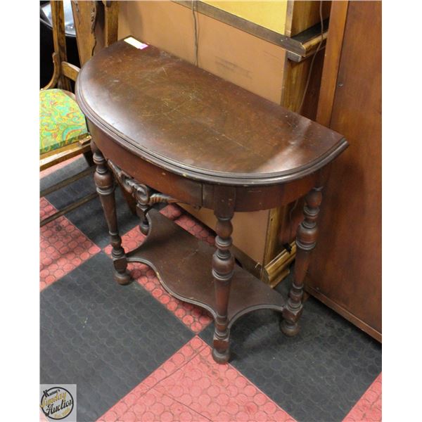 ESTATE HALF MOON 1 DRAWER HALLWAY TABLE H-30.5"