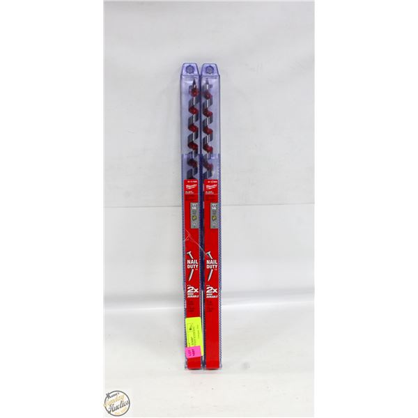 NEW 2 MILWAUKEE AUGER BITS