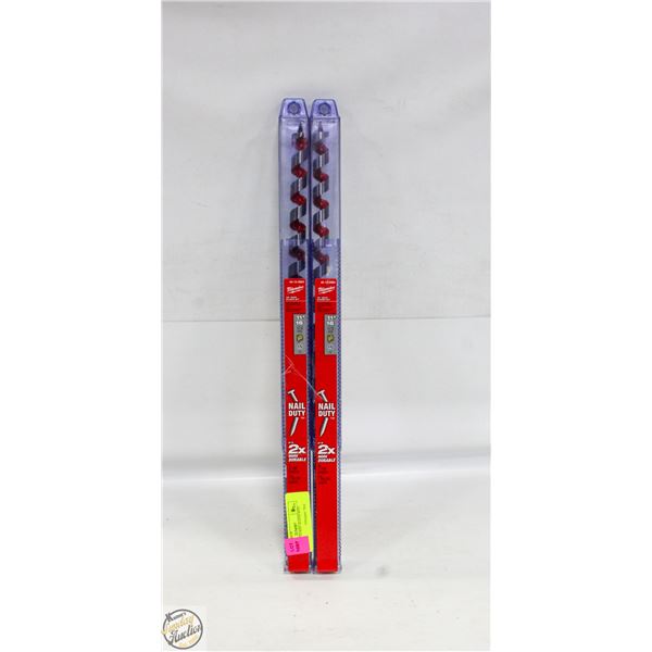 NEW 2 MILWAUKEE AUGER BITS