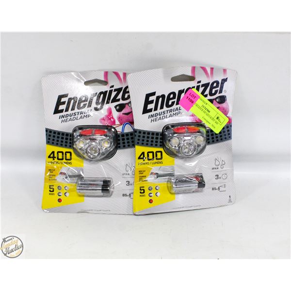 2 NEW ENERGIZER HEAD LIGHT 400 LUMENS