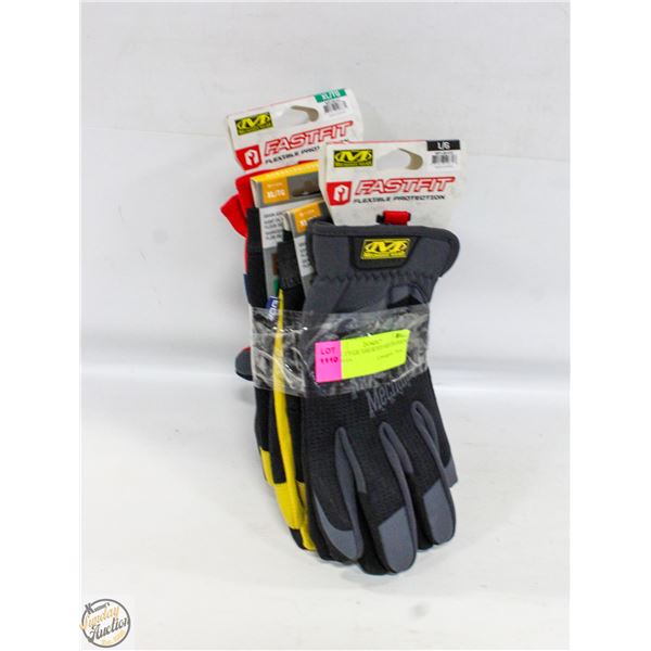 NEW 4 PAIR ASSORTED MECHANICS GLOVES