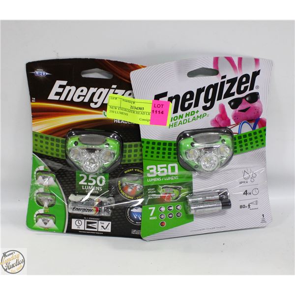 2 NEW ENERGIZER HEAD LIGHT 250 & 350 LUMENS