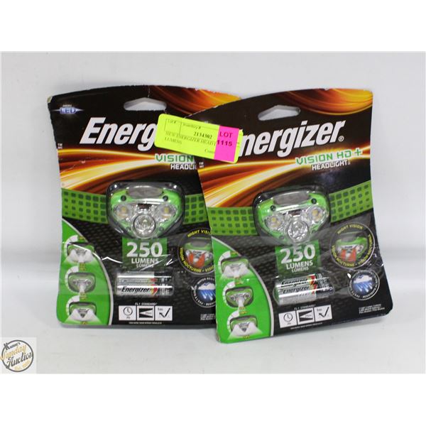 2 NEW ENERGIZER HEAD LIGHT 250 LUMENS