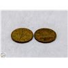 Image 1 : 1942/1943 LOT OF 2 WWII CANADA TOMBAC NICKELS