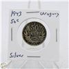 Image 1 : 1943 SILVER WWII REPUBLIC OF URUGUAY 50 CENTS