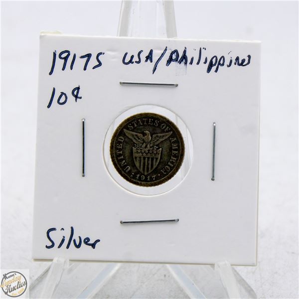 1917S SILVER USA/PHILIPPINES 10 CENTAVOS COIN