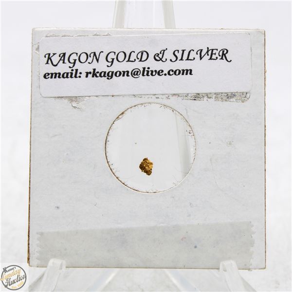 24K STAMPED FLAT GOLD NUGGET APPROX 0.1 OF A GRAM