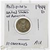 Image 1 : 1944D SILVER WWII USA/PHILIPPINES 10 CENTAVOS