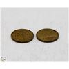 Image 1 : 1942/1943 LOT OF 2 WWII CANADA TOMBAC NICKELS