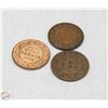 Image 1 : LOT OF 3 VARIOUS OLD CANADA LARGE 1 CENT COINS