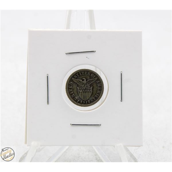 1912 SILVER USA/PHILIPPINES 10 CENTAVOS COIN