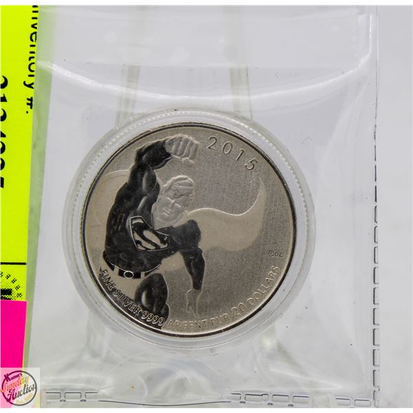 SILVER 99.99 PURE $20 COINS 8G SUPERMAN 2015