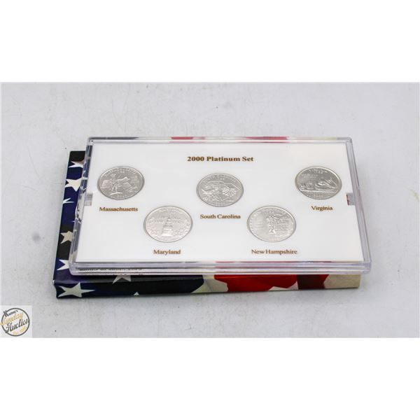 2000 PLATINUM PLATED USA STATE QUARTERS SET