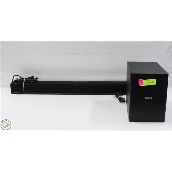 PHILLIPS BLUETOOTH SOUNDBAR AND SUBWOOFER PKG