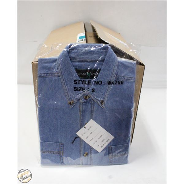 MEN'S SHIRTS CASE OF 9 DENIM SIZE S