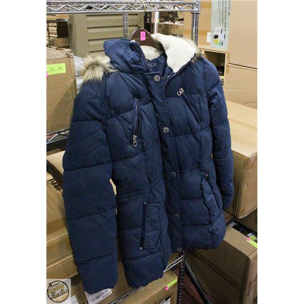 NAUTICA WOMENS MICROFIBER PARKA DOWN COAT NAVY XS