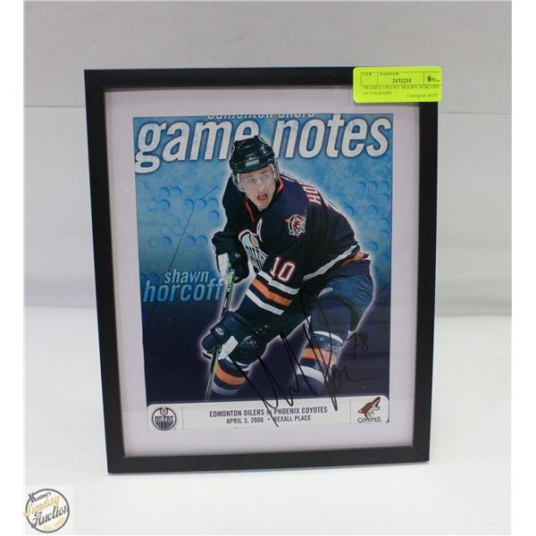 FRAMED OILERS' SHAWN HORCOFF AUTOGRAPH