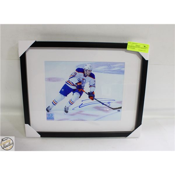 FRAMED OILERS' LEON DRAISAITL AUTOGRAPH