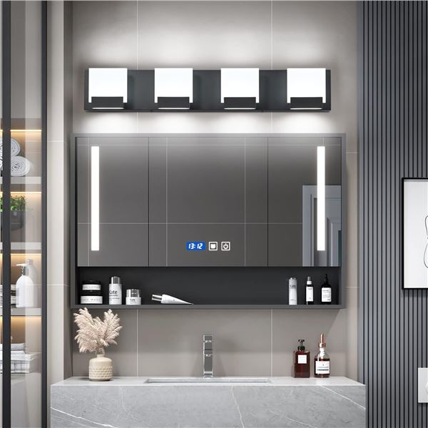 NEW SOLFART DIMMABLE 4 LIGHT BATHROOM VALIANCE IN