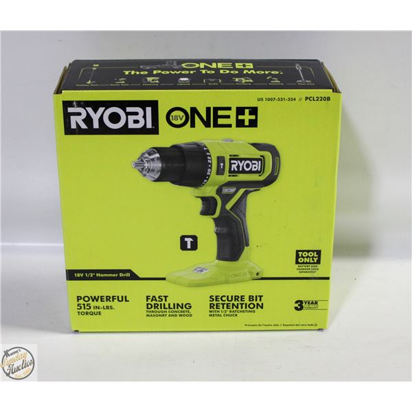 NEW RYOBI ONE 18 VOLT 1/2 HAMMER DRILL MODEL