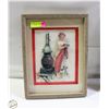 Image 1 : FRAMED DUANE BRYERS HILDA PIN UP 3D PRINT 17"X13"