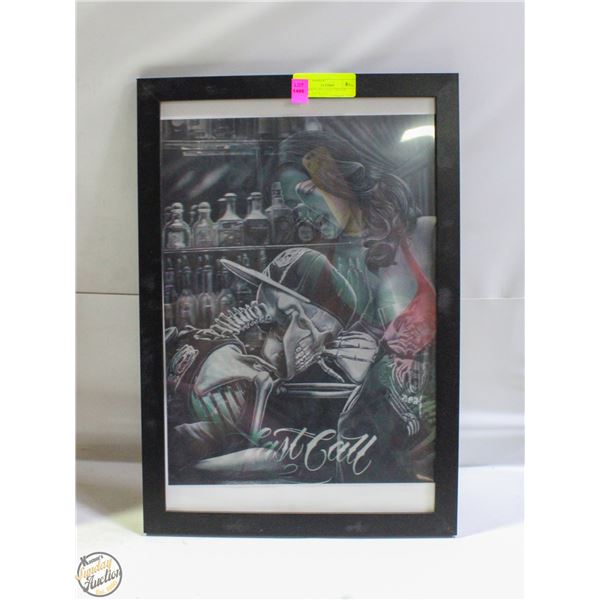 FRAMED "LAST CALL" 3D FLIP IMAGE 19.5"X13.5"