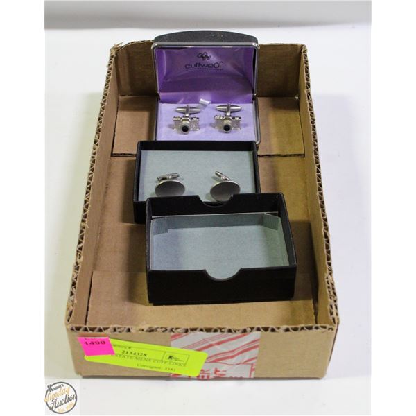 2 SETS OF ESTATE MENS CUFF LINKS