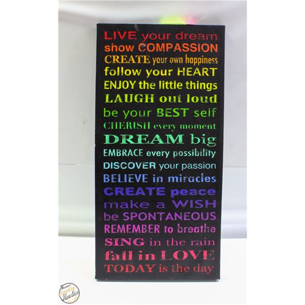 MOTIVATIONAL PRINTED ON CANVAS 24"X12"
