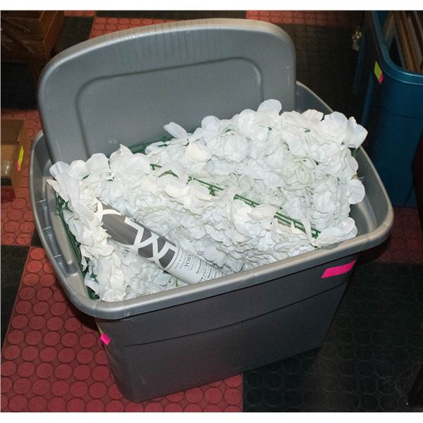 2 FAUX FLORAL WHITE WALL HANGINGS WITH