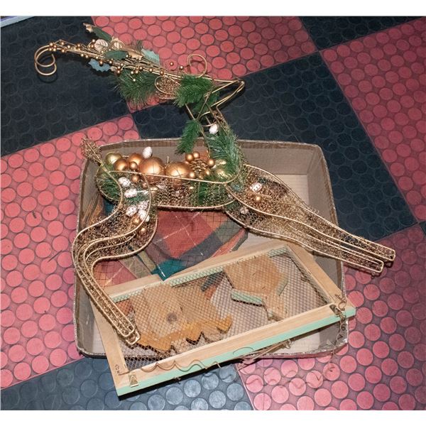 CHRISTMAS DEER 26" X 23" ALONG WITH TABLE