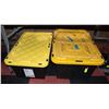 Image 1 : 2 HEAVY DUTY BLACK TOTES YELLOW LIDS SMALL + LARGE