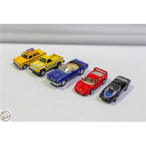 LOT OF 5 DIECAST CAR MODELS INCLUDING NEW YORK