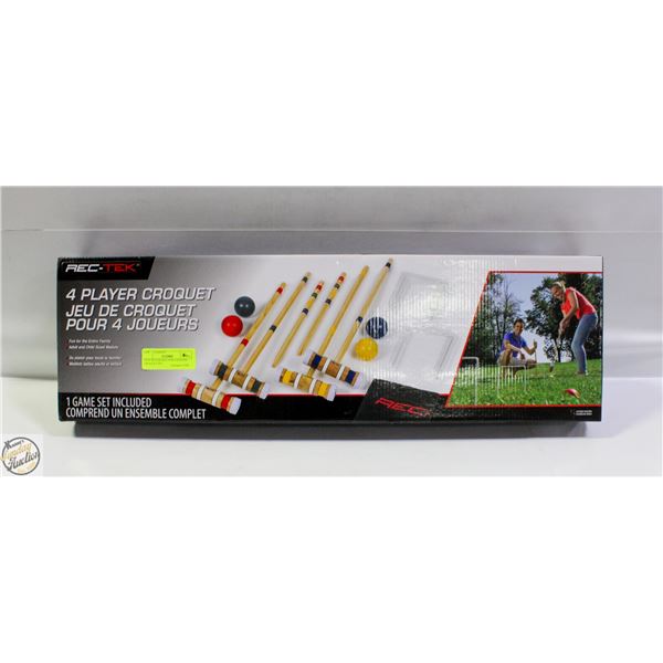 NEW SEALED REC-TEK 4 PLAYER CROQUET SET
