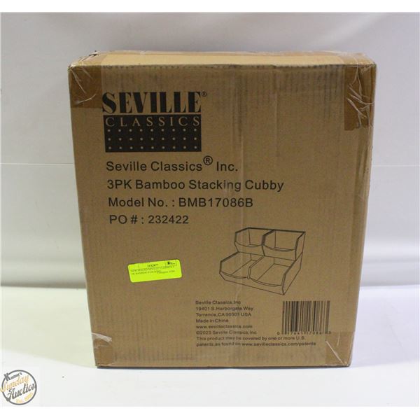 NEW SEALED SEVILLE CLASSICS 3 PK BAMBOO STACKING