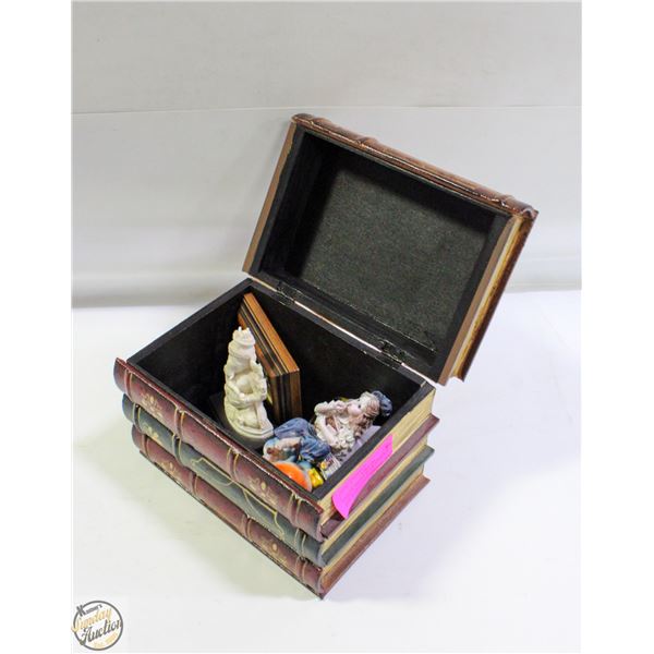 ESTATE TRIPLE BOOK STORAGE BOX WITH CONTENTS