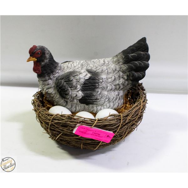 PORCELAIN HEN ON NEST